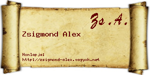 Zsigmond Alex névjegykártya